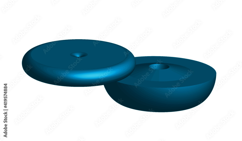 Metallic semi sphere with light reflections. sky blue color. Modern design element for projects. 3d ball isolated on white. Abstract object isolated Metallic semi sphere with light reflections. sky blue color. Modern design element for projects. 3d ball isolated on white. Abstract object isolated