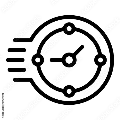 Fast time management icon. Outline Fast time management vector icon for web design isolated on white background