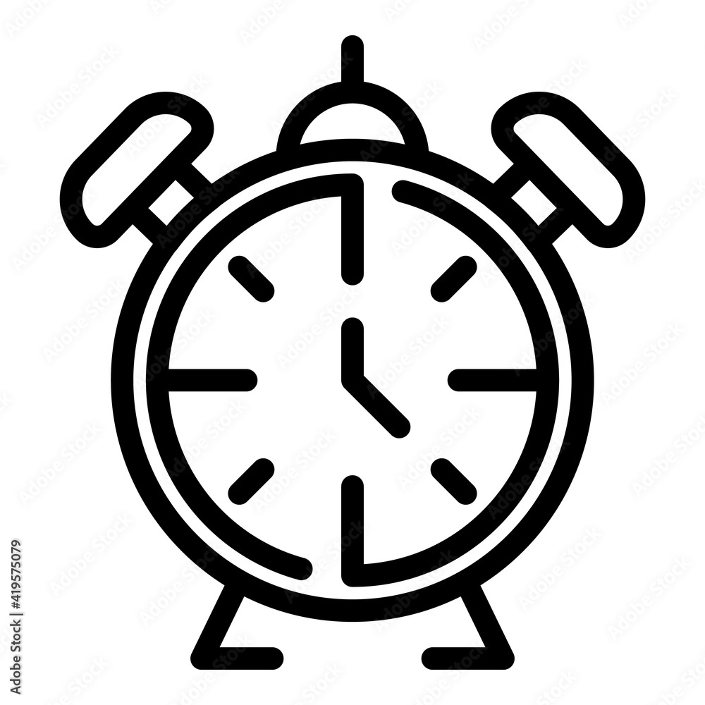 Home alarm clock icon. Outline Home alarm clock vector icon for web design isolated on white background Home alarm clock icon. Outline Home alarm clock vector icon for web design isolated on white background