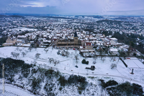 La ville de Talant sous la neige