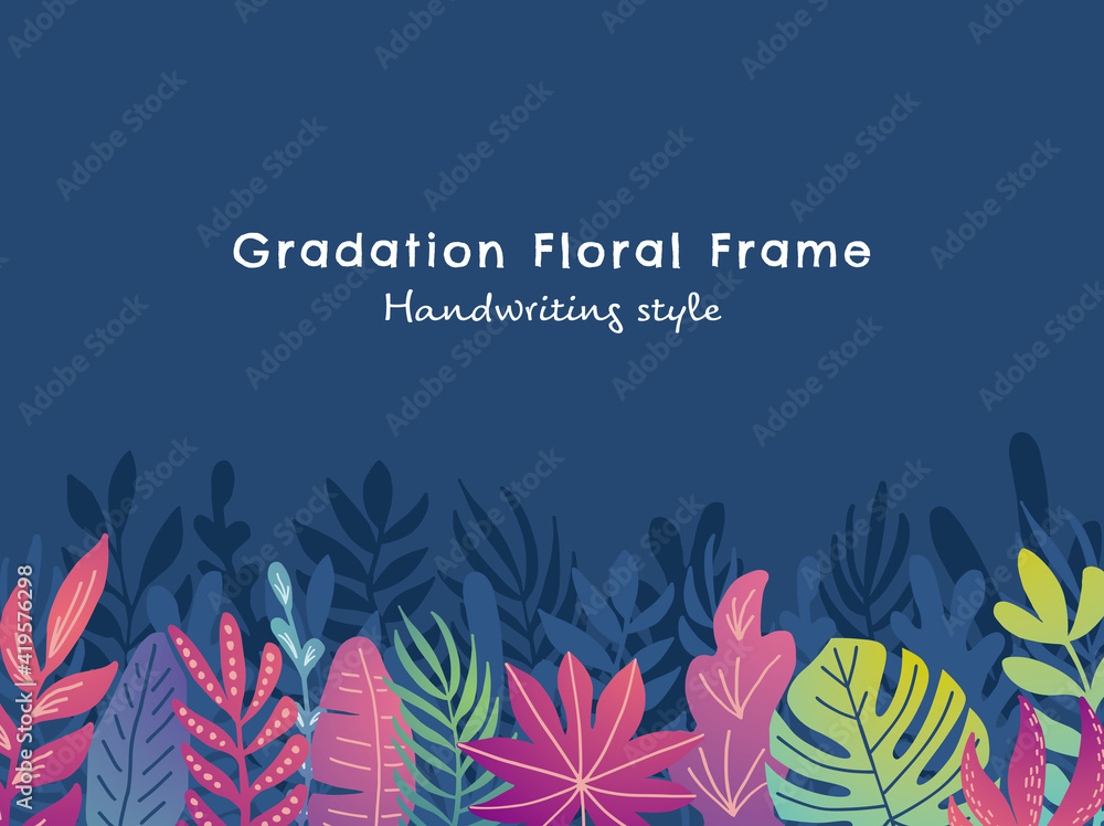 Fototapeta グラデーションフラワー（Flower frame）