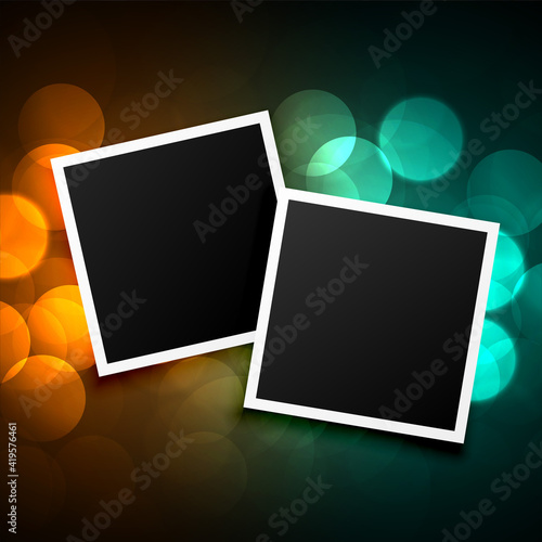 photo frames on beautiful bokeh background