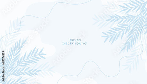 white background with leaves decoration photo