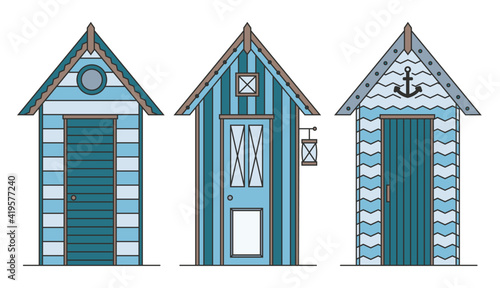 Tableau sur toile Set of beach houses