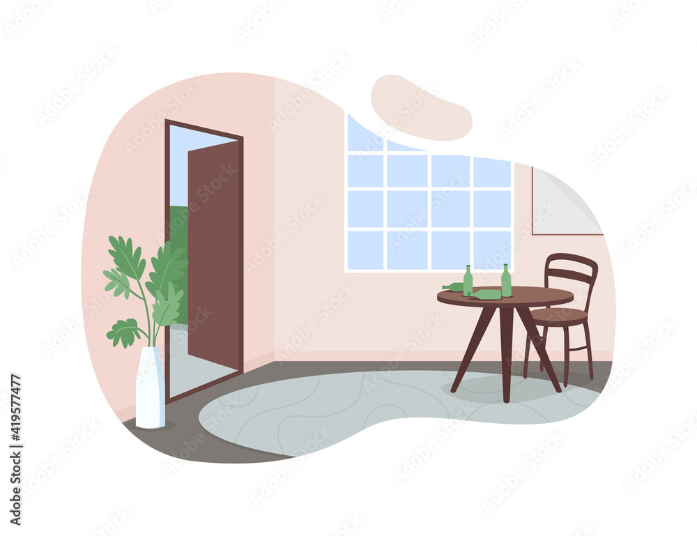 House hall 2D vector web banner, poster. Alcohol glass bottles on table. Living room. Alcoholism flat scene on cartoon background. Family home printable patch, colorful web element Stock Vector | Adobe Stock House hall 2D vector web banner, poster. Alcohol glass bottles on table. Living room. Alcoholism flat scene on cartoon background. Family home printable patch, colorful web element Stock Vector | Adobe Stock