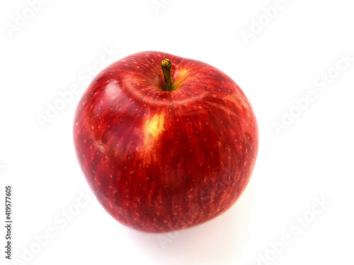 Red juicy apple isolated on white background