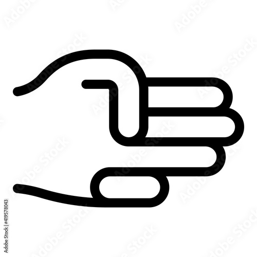 Hand gesture spread icon. Outline Hand gesture spread vector icon for web design isolated on white background