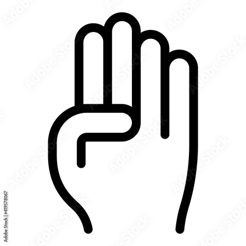 Hand gesture icon. Outline Hand gesture vector icon for web design isolated on white background