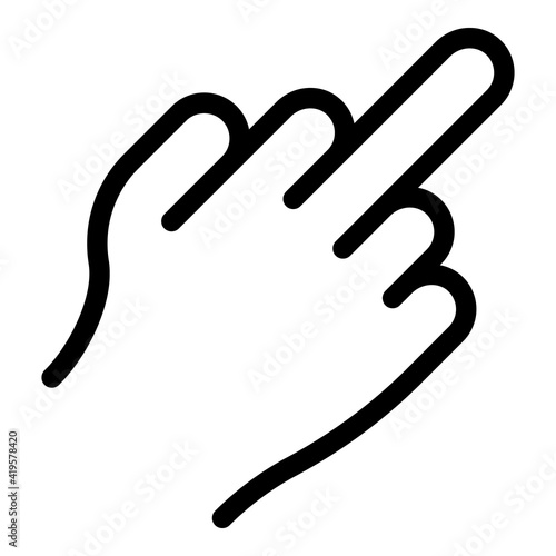 Hand gesture f you icon. Outline Hand gesture f you vector icon for web design isolated on white background