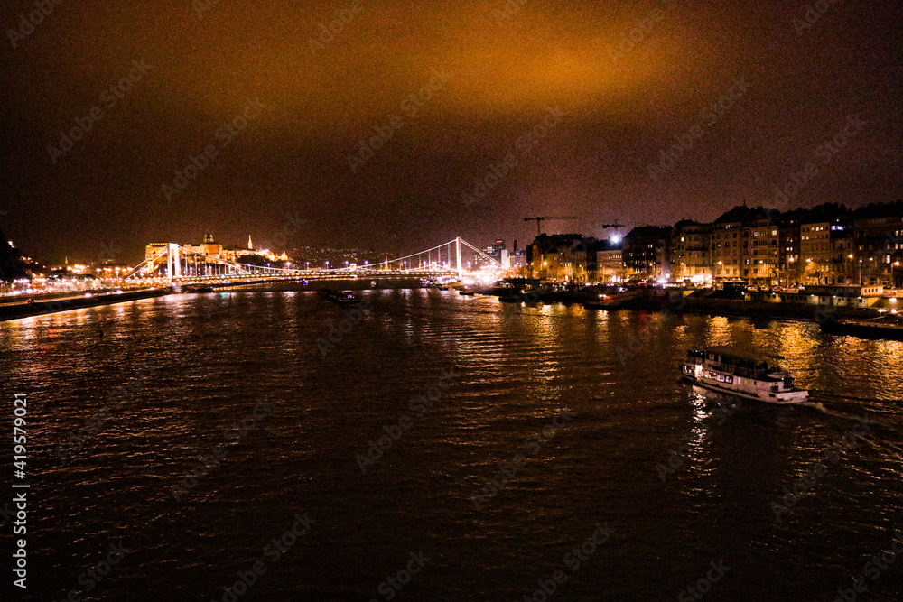 Budapest city at night
