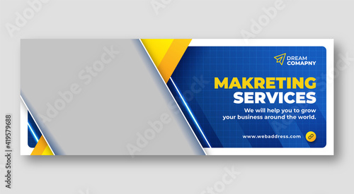 Corporate abstract social media cover or web banner template