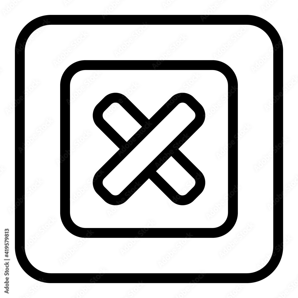 Reject interface icon. Outline Reject interface vector icon for web design isolated on white background Reject interface icon. Outline Reject interface vector icon for web design isolated on white background