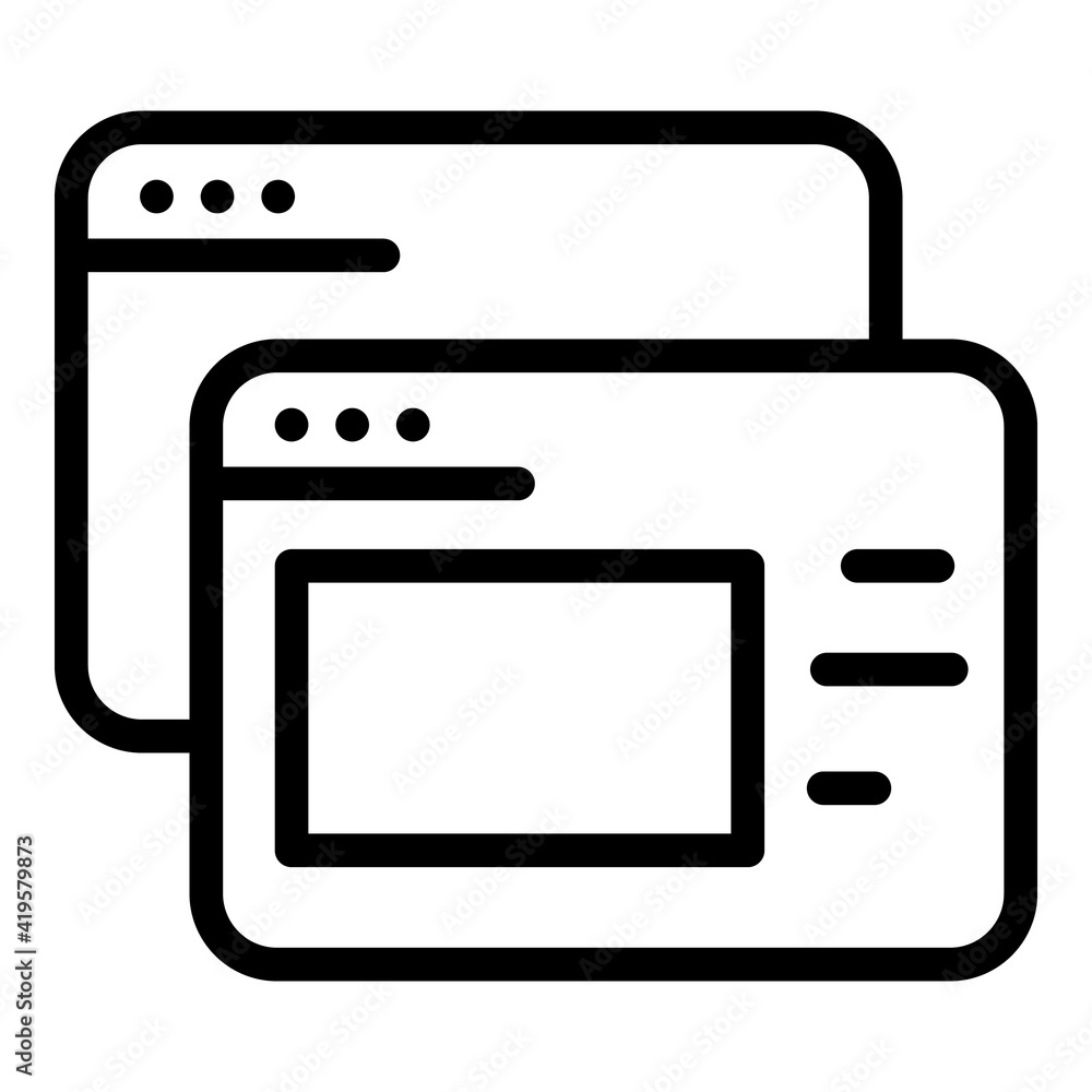 Web online interface icon. Outline Web online interface vector icon for web design isolated on white background Web online interface icon. Outline Web online interface vector icon for web design isolated on white background