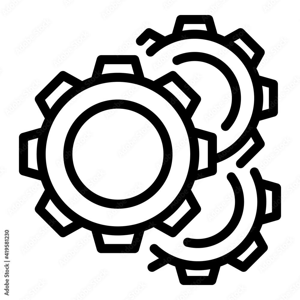 Gear wheel interface icon. Outline Gear wheel interface vector icon for web design isolated on white background Gear wheel interface icon. Outline Gear wheel interface vector icon for web design isolated on white background