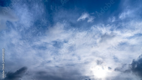 Blue sky background with clouds. View Of Clouds. Nature background