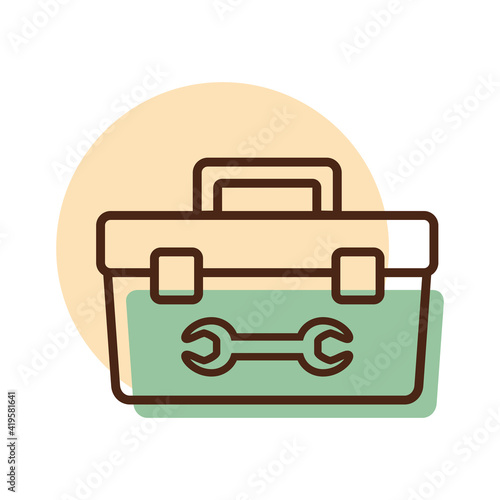 Tolbox vector icon. Construction, repair sign Free Download Tolbox vector icon. Construction, repair sign - GFXLoad