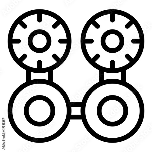 Eye modern phoropter icon. Outline Eye modern phoropter vector icon for web design isolated on white background