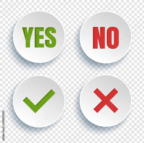 Stickers With Conse And Negation With Transparent Background With Gradient Mesh, Vector Illustration