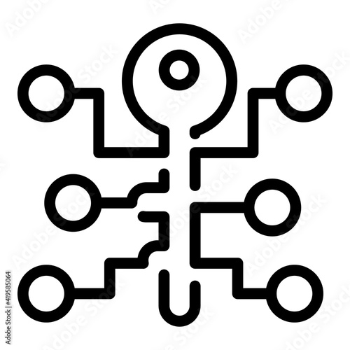 Blockchain digital key icon. Outline Blockchain digital key vector icon for web design isolated on white background