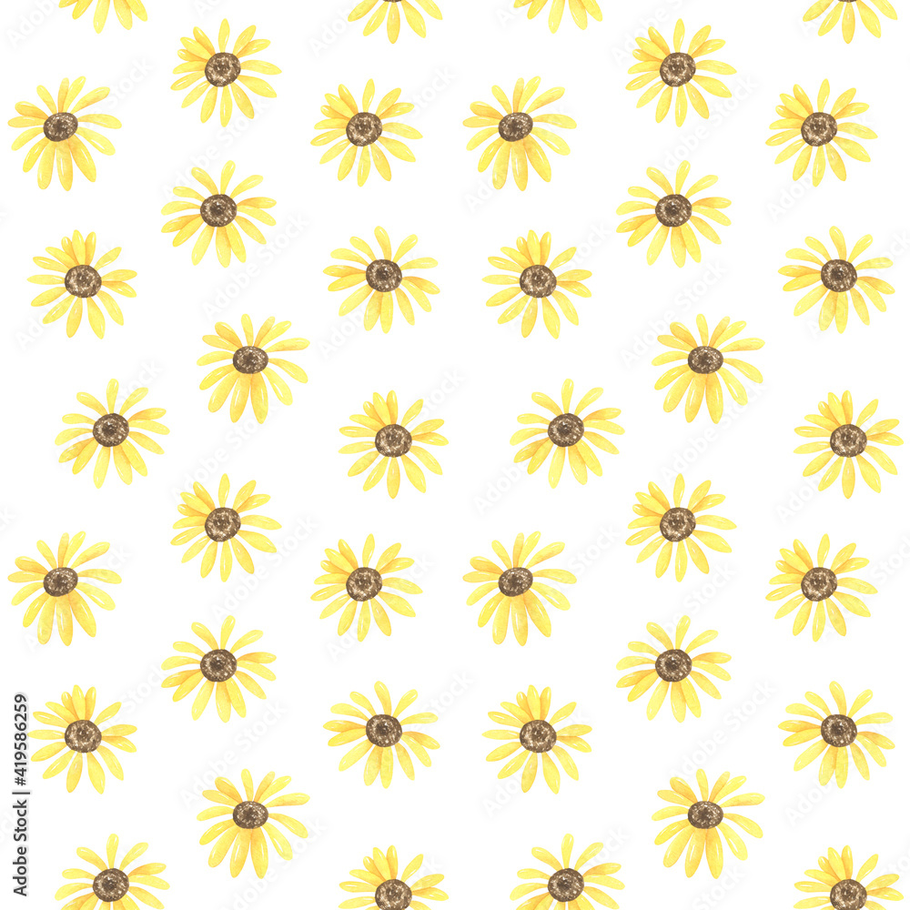 Sunflowers Seamless Pattern