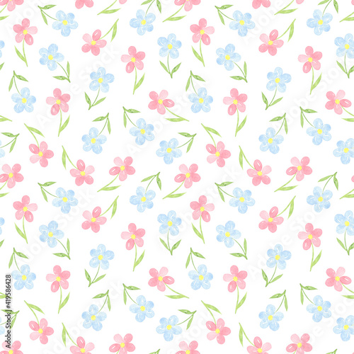 Cute Flowers Seamless Pattern
