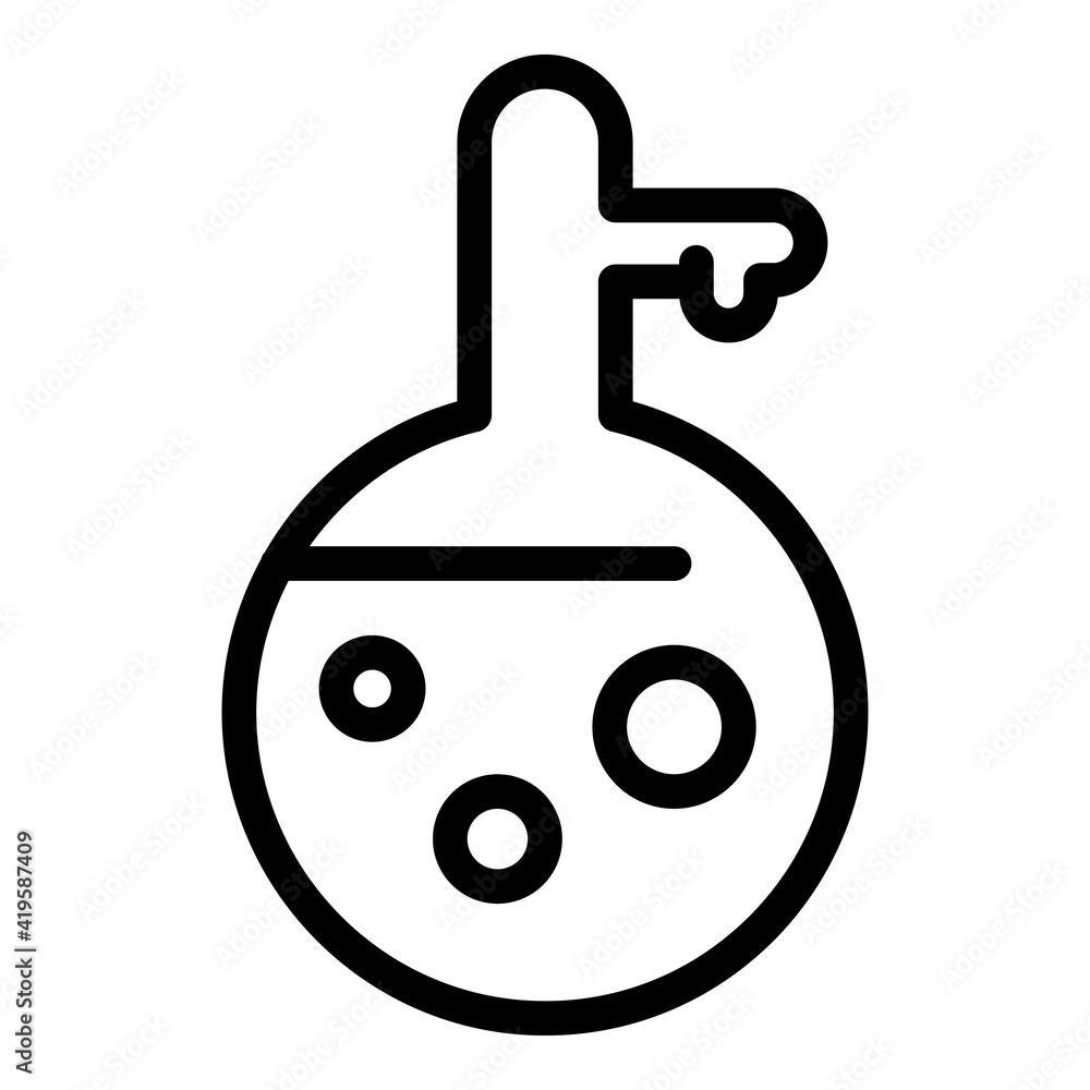 Boiling flask icon. Outline Boiling flask vector icon for web design isolated on white background Boiling flask icon. Outline Boiling flask vector icon for web design isolated on white background