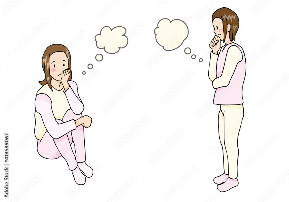 考え込んでいる女性