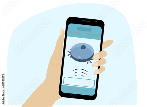 Robot vacuum cleaner control from a mobile phone