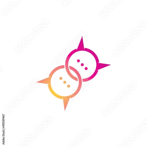 devil chat logo vector icon illustration