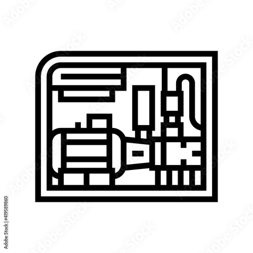 screw air compressor line icon vector. screw air compressor sign. isolated contour symbol black illustration