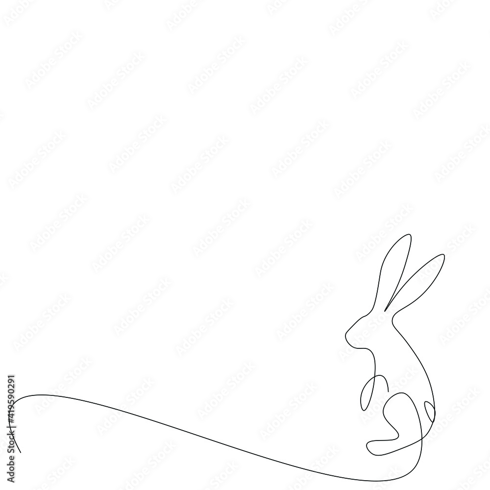 Easter bunny line drawing, vector illustration Easter bunny line drawing, vector illustration