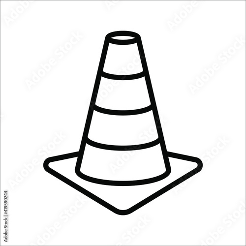 Construction cone icon, vector illustration design. Tools collection. on white background. color editable