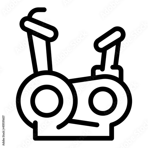 Exercise bike icon. Outline exercise bike vector icon for web design isolated on white background