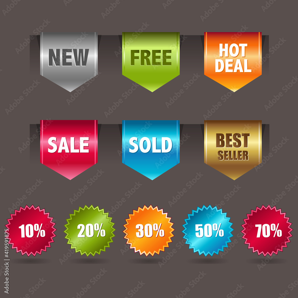 Web Ribbons, Vector Illustration.