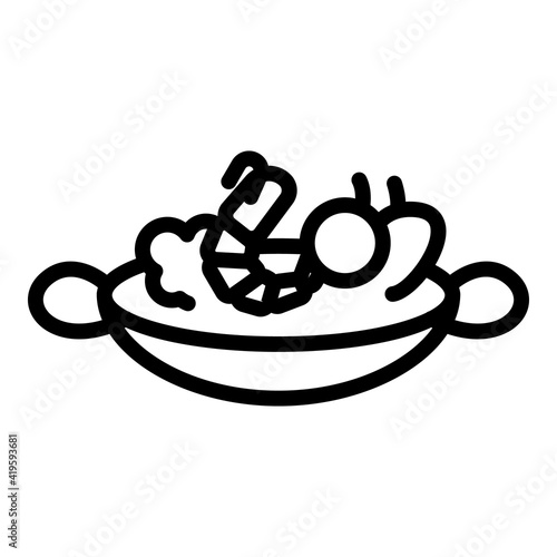 Wok menu hot shrimp icon. Outline wok menu hot shrimp vector icon for web design isolated on white background