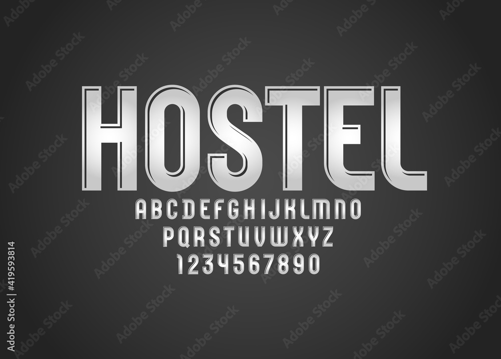 3D modern Font, trendy gray alphabet, condensed letters and numbers, vector illustration 10eps 3D modern Font, trendy gray alphabet, condensed letters and numbers, vector illustration 10eps