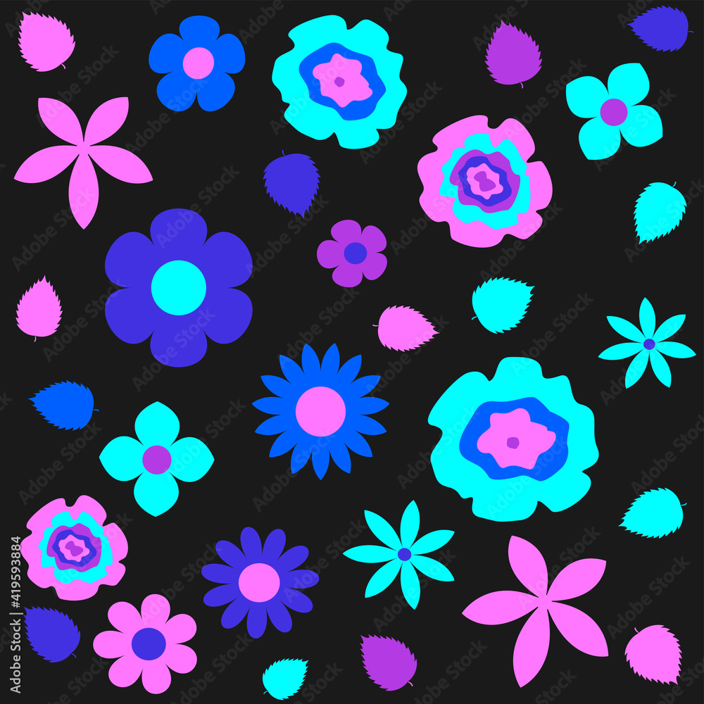 flowers dark seamless texture