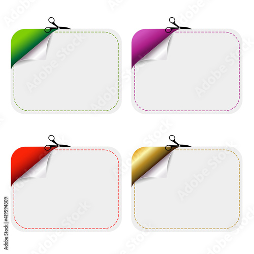 Blanks Advertising Coupon Cut From Sheet Of Paper, Isolated On White Background, Vector Illustration