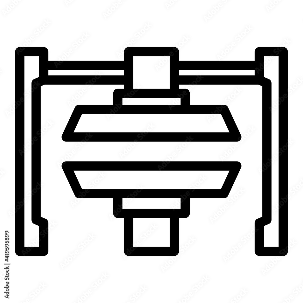 Hydraulic press machine icon. Outline hydraulic press machine vector icon for web design isolated on white background Hydraulic press machine icon. Outline hydraulic press machine vector icon for web design isolated on white background