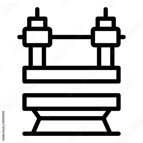 Machine press power icon. Outline machine press power vector icon for web design isolated on white background