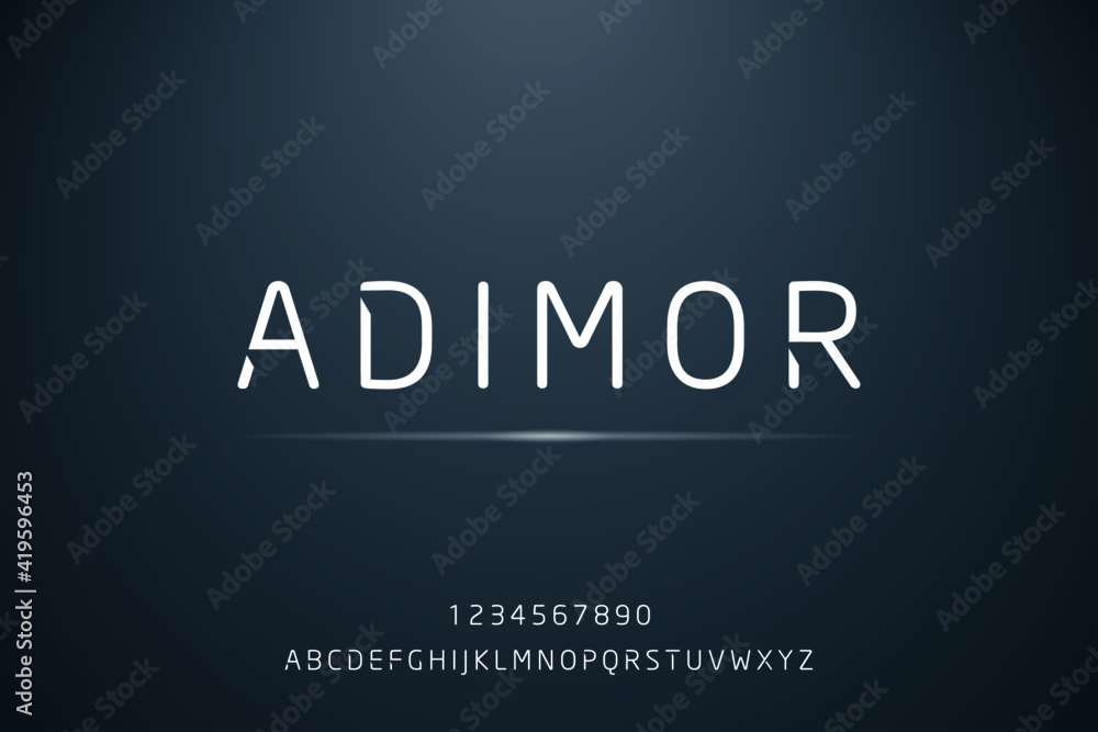 Adimor, simple elegant alphabet letters. premium typography uppercase