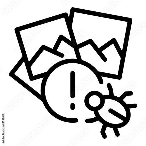 Malware attack icon. Outline malware attack vector icon for web design isolated on white background