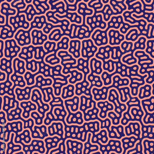 Vector seamless pattern. Abstract organic shapes texture. Monochrome tileable background with smooth natural maze. Trendy chaotic surface design.