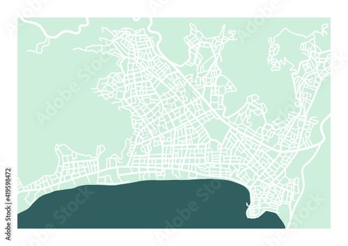 Vector city map. Marmaris illustration. City map. Turkey