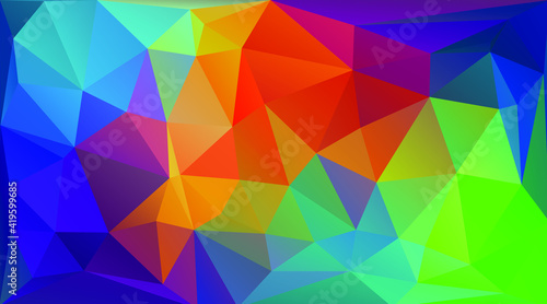 Multicolorful low poly flat background with triangles for web design