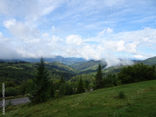 mountains and clouds