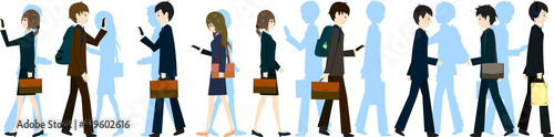 ビジネス街と人混み