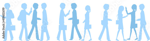 人手が少ないビジネス街の人混み