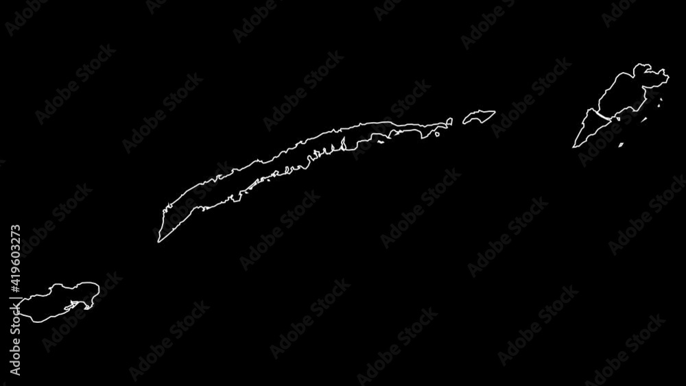 Islas de la Bahia Honduras department map outline animation Islas de la Bahia Honduras department map outline animation