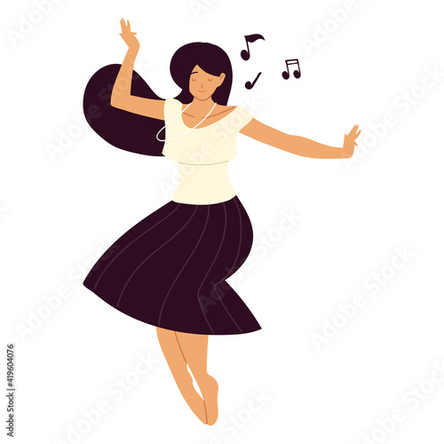 happy woman dancing